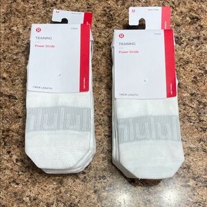 NWT lululemon athletica White and Gray Crew Socks - 3 Pack (2 PACKS INCLUDED)